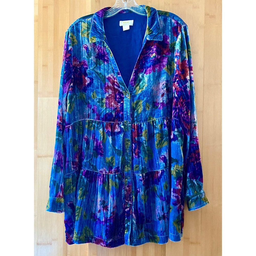 Maeve Velvet Floral Tunic ~ Gorgeous jewel tone colors